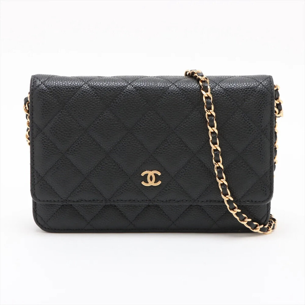 Chanel Matelassé Caviar Skin Leather Long Wallet with Guarantee and Serial Nu...